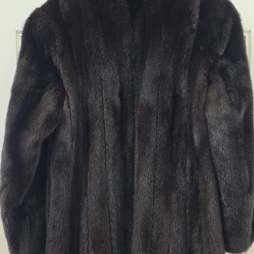 Antonovich Black/Dark Brown Full Length Mink Coat. Size Medium - Picture 12 of 14